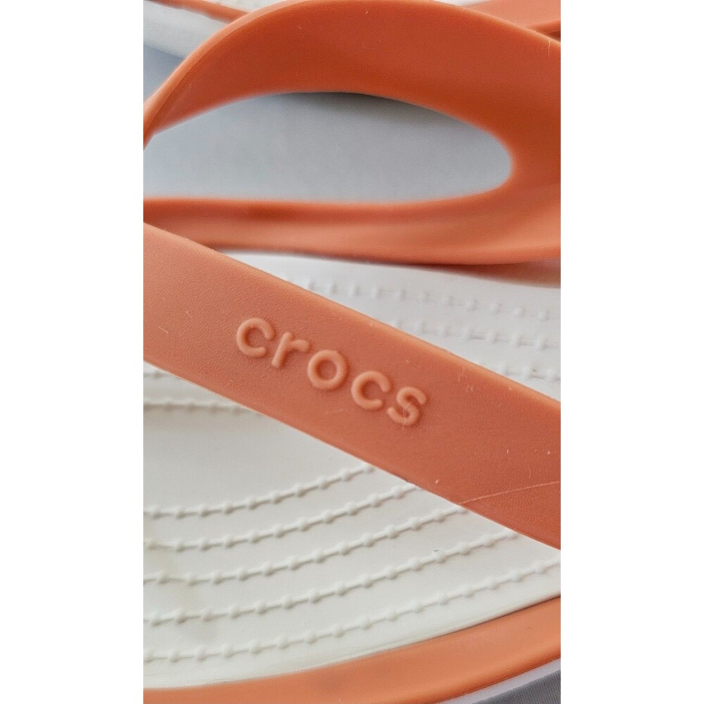 Crocs Swiftwater Women Sz 6 Orange Flip Flops Comfort Sandals Lightweight Beach - Picture 10 of 12